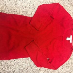 White House Black Market Vibrant Red Knit Top
